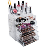 Medium Marble Style Cosmetic Storage Organizer - (4 large / 2 small drawers) - sorbusbeauty